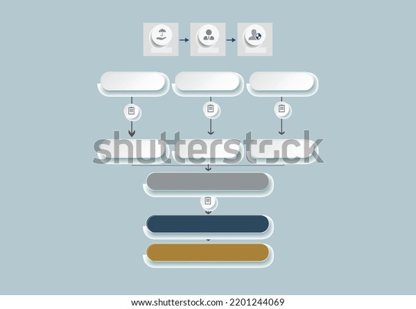 Organizational Chart Infographic Steps Flat Design Stock Vector ...
