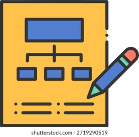 Organigrama con el icono del lápiz