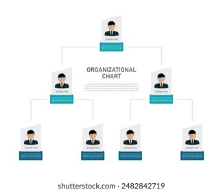 Organizational chart with people icons Infographic elements of business hierarchy system of work