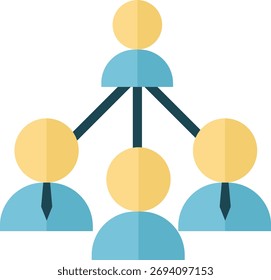 Organizational chart representing corporate hierarchy and team structure for business analysis