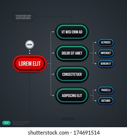 Organizational chart template. Useful for web design or advertising.