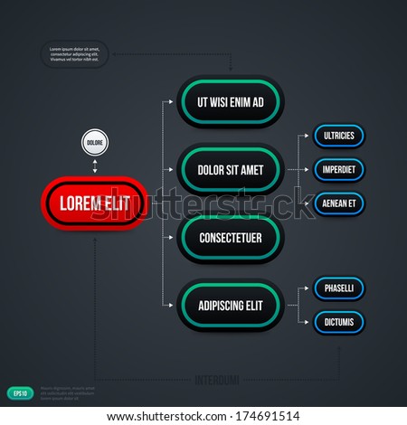 Organizational chart template. Useful for web design or advertising.