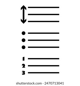 Organigramm-Vektorgrafik-Symbol. Schwarze und weiße Liste Design. Vertikale Flussdiagramm-Pfeile.