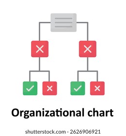 Icono de Vector de organigrama que puede modificarse o editarse fácilmente 

