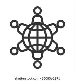 Organizational Culture Outline Icon Vector Illustration