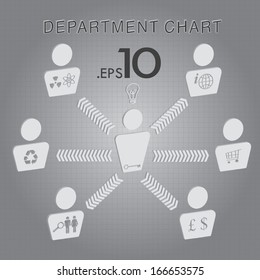 Organizational Department Chart Vector