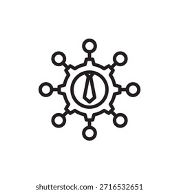 Icono de diseño organizacional que simboliza la planificación estructural, la jerarquía corporativa y la arquitectura empresarial, representa la optimización del flujo de trabajo, los sistemas de gestión, el marco de la empresa y la alineación de roles.