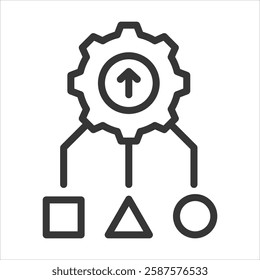 Organizational Development Outline Icon Vector Illustration