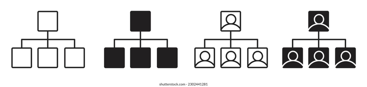 organizational in four different variations. vector set on white background.