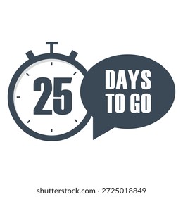 Contagem regressiva de identificação organizacional. Vetor 25 cronológico. 25 DIAS. Apresentação de propaganda profissional. EPS 10.