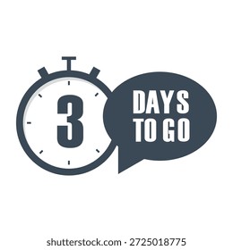 Contagem regressiva de identificação organizacional. Três vetor cronológico. 3 DIAS. Publicidade de representação profissional. EPS 10.