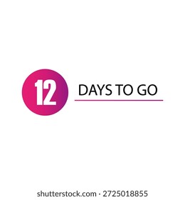 Contagem regressiva de identificação organizacional. Cronológico doze Vetor. 12 DIAS. Apresentação de propaganda profissional. EPS 10.