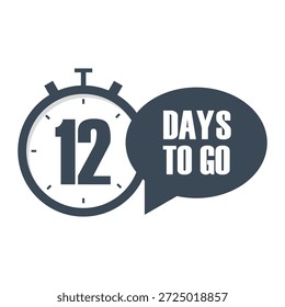 Contagem regressiva de identificação organizacional. Cronológico doze Vetor. 12 DIAS. Apresentação de propaganda profissional. EPS 10.