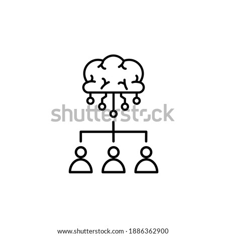 Organizational intelligence brain icon. Organization and teamwork icon. Vector