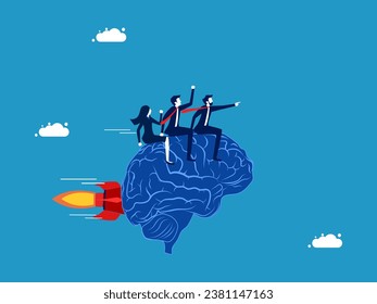 Organizational leaders have quick brains. Business team control brain forward