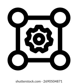 Icono de proceso organizativo, diseño de esquema creativo para flujo de trabajo, administración y sistema