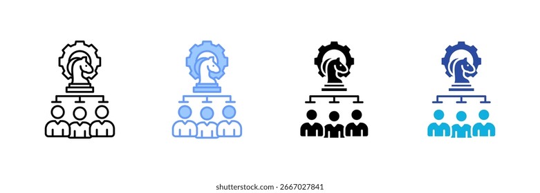 Organizational Strategy Icon Set Multiple Style Collection