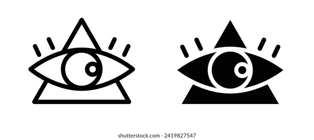 Organizational Strategy Insight line icon. Corporate Vision Pyramid icon in black and white color.