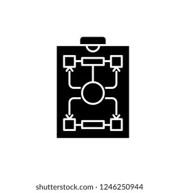 Organizational structure black icon, vector sign on isolated background. Organizational structure concept symbol, illustration 