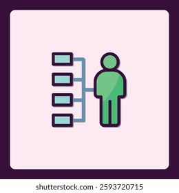 Organizational Structure Chart Icon Displaying Hierarchy and Relationships
