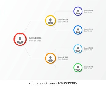 organizational structure of the company. business hierarchy infographic elements. three-level business management structure