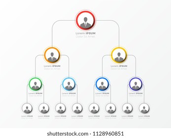 organizational structure of the company. business hierarchy infographic elements. four-level business management structure
