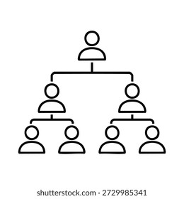 Organizational structure with connections. Vector illustration