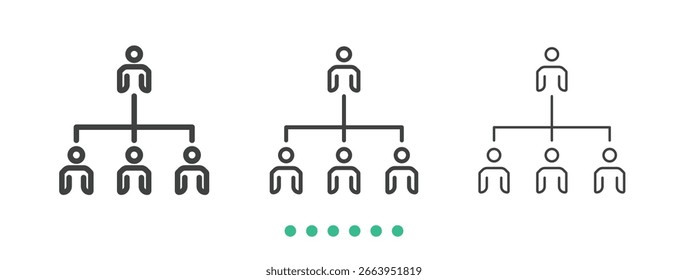 Symbol für Organisationsstruktur. Dünne Linie Symbol Vektor