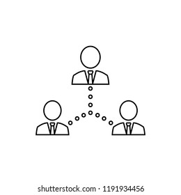 Organizational structure linear icon concept. Organizational structure line vector sign, symbol, illustration.
