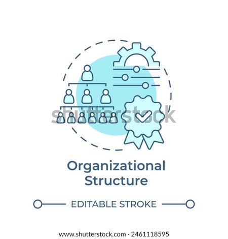 Organizational structure soft blue concept icon. Company organization, hierarchy pyramid. Round shape line illustration. Abstract idea. Graphic design. Easy to use in infographic, presentation
