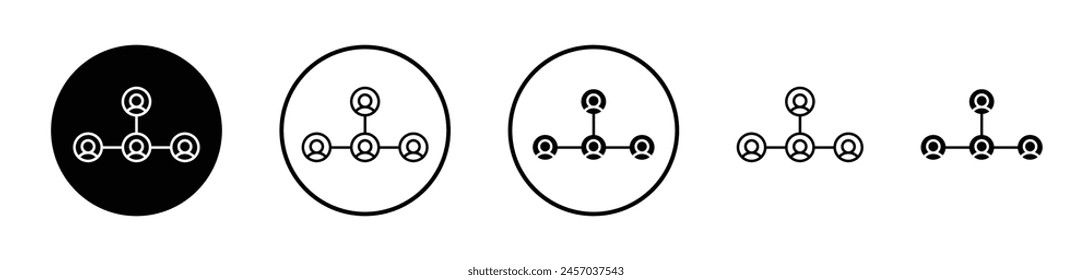 Organizational Structures and Flowchart Vector Icon Set for Business Planning