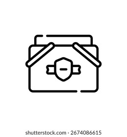 Organisatorisches Vektorsymbol eines Ordners mit Dokumenten, ideal für Office, Dateimanagement und Organisationsthemen