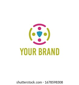 the organization's abstract logo with human shields and illustrations that symbolize defense, suitable for the needs of your company, business and organizational logo