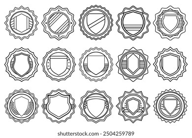 organizations.
The collection of vector badges ideal for designing custom emblems for sports, military, and security.
