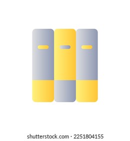Organizar un icono ui de dos colores con gradiente plano de estantería. Colección de libros. Agrupar libros. Pictograma simple relleno. GUI, diseño UX para aplicaciones móviles. Ilustración RGB aislada por vectores