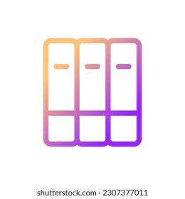 Organize bookshelf pixel perfect gradient linear ui icon. Book collection. Grouping books together. Line color user interface symbol. Modern style pictogram. Vector isolated outline illustration