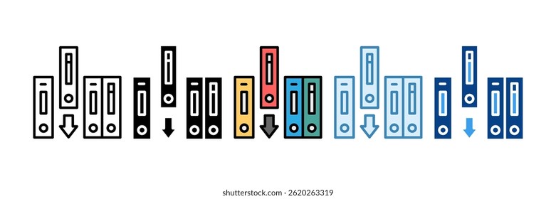 Organize Document Icon Set Multiple Style Collection