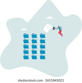 Organize arquivos pasta ou documento de arquivo a ser índice, administração trabalho, pessoas conceito.
