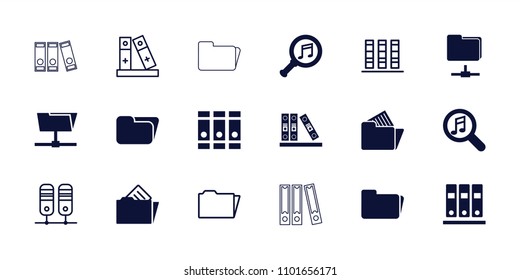 Organize icon. collection of 18 organize filled and outline icons such as binder, serach music, folder. editable organize icons for web and mobile.