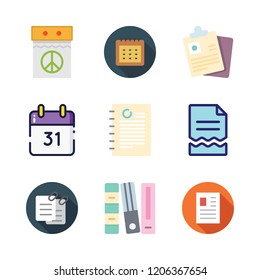 organize icon set. vector set about file, document, calendar and files icons set.