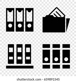 Organize icons set. set of 4 organize filled icons such as binder
