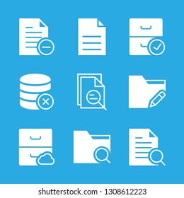 organize icons set with archive, database and file vector set