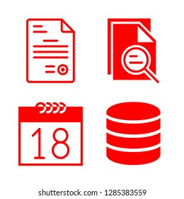 organize icons set with file, database and calendar vector set
