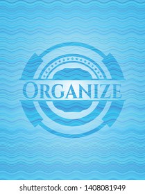 Organize water wave representation emblem background. Vector Illustration. Detailed.