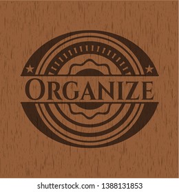 Organize wood icon or emblem. Vector Illustration.