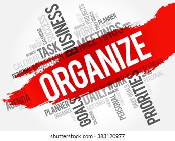 Organize word cloud business concept