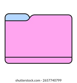 Organize your files with a cute pink folder icon perfect for design projects and creative presentations