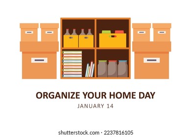 Organize Your Home Day background. Vector illustration design.