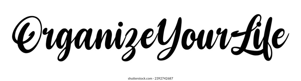 organize your life text on white background.