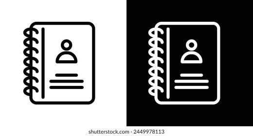 Organized Address Book Icon Set Ideal for Managing Contact Information with Email and Physical Address Symbols